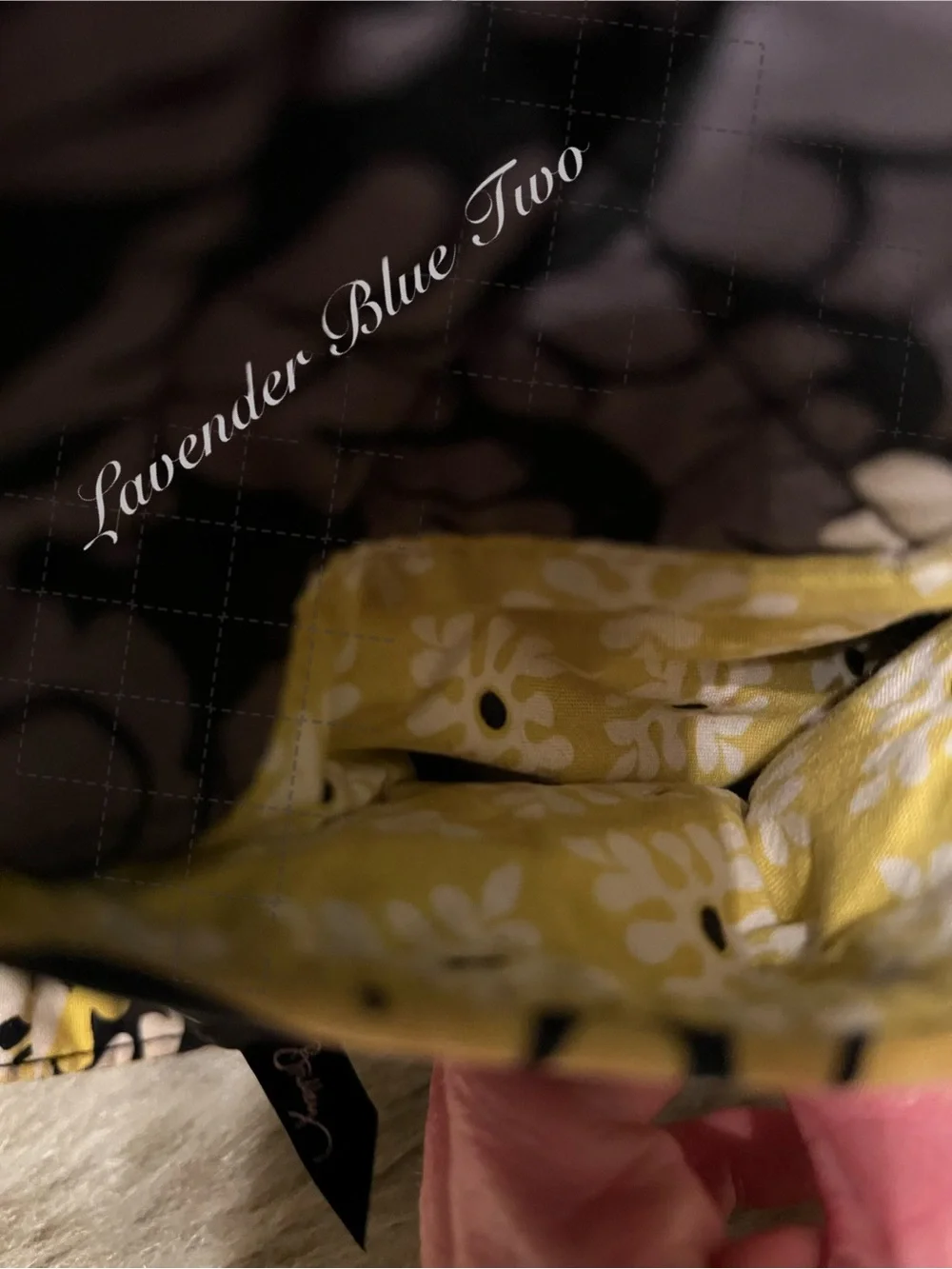 VERA BRADLEY Baroque 2008 Zipper Hipster Crossbody Black Yellow Y2K Floral